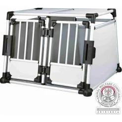 Trixie Dubbele Vervoersbox Auto - Autohondenbench - 93x64x88 cm Zilver M/L