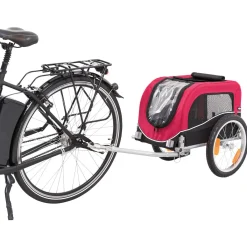 Trixie Fietskar - Hondenfietskar - Zwart Rood 53x60x60/117 Cm Tot 15 Kg Small