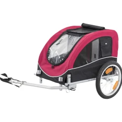 Trixie Fietskar - Hondenfietskar - Zwart Rood 63x68x75/137 Cm Tot 22 Kg Medium