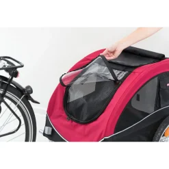 Trixie Fietskar - Hondenfietskar - Zwart Rood 63x68x75/137 Cm Tot 22 Kg Medium