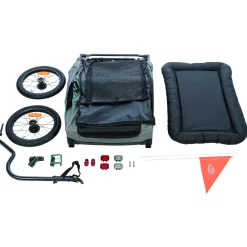 Trixie Fietskar - Hondenfietskar - Grijs Groen 80x103x98/147 Cm Tot 45 Kg Large