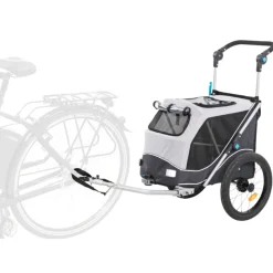 Trixie Fietskar Opvouwbaar - Hondenfietskar - Grijs Zwart 58x93x74/114 Cm Tot 15 Kg Small