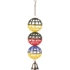 Trixie Gaasballen Met Ketting En Klokje - Vogelspeelgoed - 16 cm Assorti
