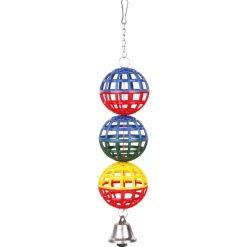 Trixie Gaasballen Met Ketting En Klokje - Vogelspeelgoed - 16 cm Assorti