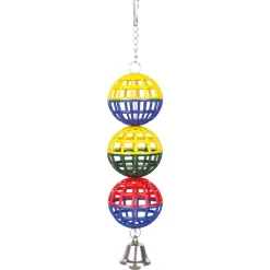 Trixie Gaasballen Met Ketting En Klokje - Vogelspeelgoed - 16 cm Assorti