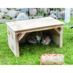 Trixie Houten Afdak - Kooi Accessoire - 50x31x26 cm Gevlamd