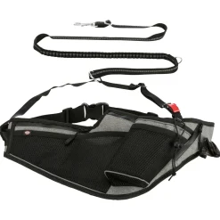 Trixie Joggingceintuur Met Riem - Hondenhardlooplijn - Grijs Zwart 70-130 Cm