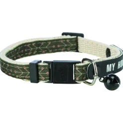 Trixie Kattenhalsband Met Adresflap My Home - Kattenhalsband - Olijfgroen Beige