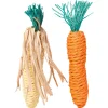 Trixie Knaagspeeltje Strotouw Wortel En Maïskolf - Speelgoed - 15 cm Assorti 2 stuks