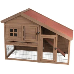 Trixie Natura Konijnenhok Roger - Dierenverblijf - 151x80x107 cm Donkerbruin