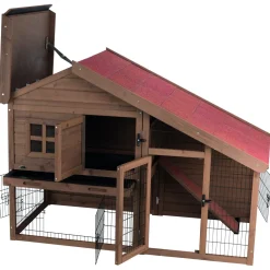 Trixie Natura Konijnenhok Roger - Dierenverblijf - 151x80x107 cm Donkerbruin