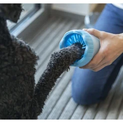 Trixie Pootreiniger Silicone - Hondenpootverzorging - Blauw M/L