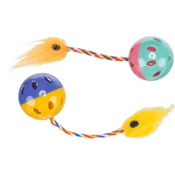 Trixie Ratel-Ballen - Kattenspeelgoed - 17.5x10.5x5 cm Assorti 2 stuks