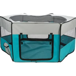 Trixie Ren Met Net En Bodem - Dierenverblijf - Ø150x65 cm 3920 g Turquoise Lichtgrijs