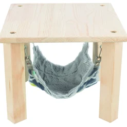 Trixie Schuilplaats Met Hangmat Sunny - Kooi Accessoire - 28x28x24 cm Houtkleur Grijs