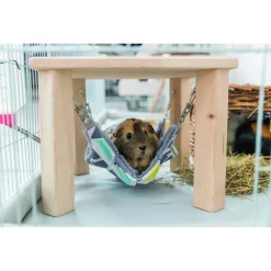 Trixie Schuilplaats Met Hangmat Sunny - Kooi Accessoire - 28x28x24 cm Houtkleur Grijs