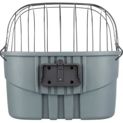 Trixie Stuur Fietsmand Kunststof Met Huif - Hondenfietsmand - 42x39x30 cm Grijs