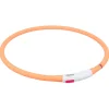 Trixie Usb Flash Lichtgevende Band Siliconen - Hondenveiligheidslampje - 70 cm Oranje Xs-Xl