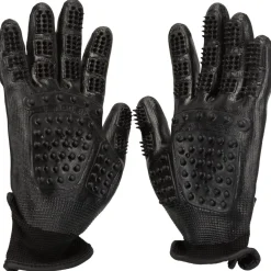 Trixie Vachtverzorgingshandschoenen - Hondenvachtborstel - 16x23 cm Zwart per paar