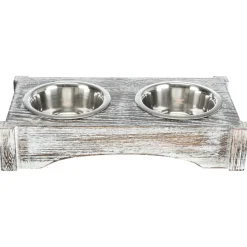 Trixie Voer En Waterbak Set Hout Wit - Hondenvoerbak