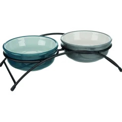 Trixie Voer- En Waterbak-Set - Voer/Waterbak - 27x8x13 cm Petrol Grijs