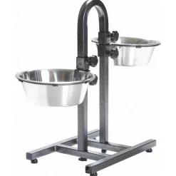 Trixie Voerstandaard Hoogte Verstelbaar - Kattenvoerbak - 2xØ24 cm