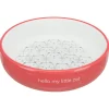 Trixie Voer/Waterbak Hello My Little Cat Keramiek - Kattenvoerbak - Ø15 cm 339 g Oranje Wit