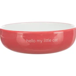Trixie Voer/Waterbak Hello My Little Cat Keramiek - Kattenvoerbak - Ø15 cm 339 g Oranje Wit