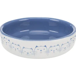 Trixie Voer/Waterbak Hello My Little Cat Keramiek - Kattenvoerbak - Ø15 cm 329 g Lichtblauw Wit
