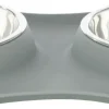 Trixie Voer/Waterbak-Set Siliconen/Rvs - Kattenvoerbak - Ø16 cm 471 g Grijs