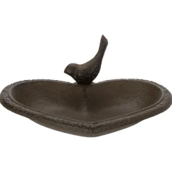 Trixie Vogeldrinkschaal Gietijzer Hart - Drinkbak - 16x15 cm Bruin