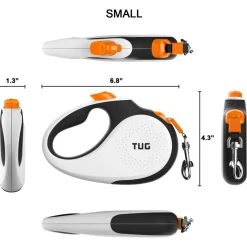 Tug Tug 360° Rollijn - Hondenriem - 5 m Wit Oranje Tot < 16 Kg S