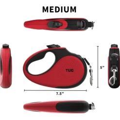 Tug Tug 360° Rollijn - Hondenriem - 5 m Rood Tot < 25 Kg M