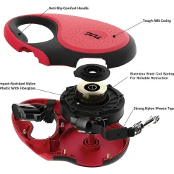 Tug Tug 360° Rollijn - Hondenriem - 5 m Rood Tot < 25 Kg M