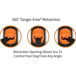 Tug Tug 360° Rollijn - Hondenriem - 5 m Wit Oranje Tot <  50kg L