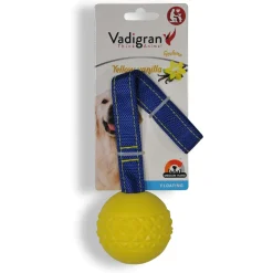 Vadigran Tpr Bal Met Touw Yellow Vanilla - Hondenspeelgoed - Vanille Ø6.5 cm Geel