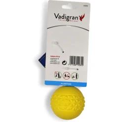 Vadigran Tpr Bal Met Touw Yellow Vanilla - Hondenspeelgoed - Vanille Ø6.5 cm Geel