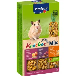 Vitakraft Hamster Kracker 3in1 Mulitvitamine/Honing/Fruit - Knaagdiersnack - 168 g