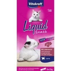 Vitakraft Liquid Snack Met Biotine - Kattensnack - Leverworst 6x15 g