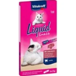 Vitakraft Liquid Snack Met Biotine - Kattensnack - Leverworst 6x15 g