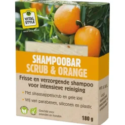 Vitalstyle Shampoobar Scrub & Orange - Paardenvachtverzorging - 180 g