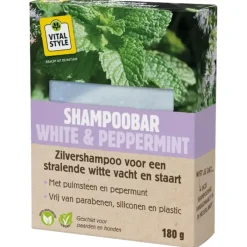 Vitalstyle Shampoobar White & Peppermint - Paardenvachtverzorging - 180 g