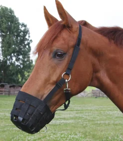 Waldhausen Grasmuilkorf Gevoerd Zwart - Paardenaccessoires