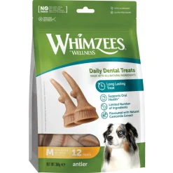 Whimzees Antler Stazak - Hondensnacks - 12 stuks Medium