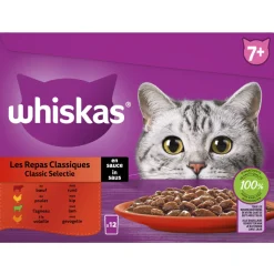 Whiskas 7+ Classic Selectie In Saus Maaltijdzakjes Multipack - Kattenvoer - 12x85 g