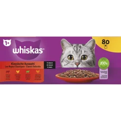Whiskas 1+ Classic Selectie In Saus Maaltijdzakjes Multipack - Kattenvoer - 80x85 g