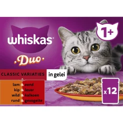 Whiskas 1+ Classic Variaties In Gelei Maaltijdzakjes Multipack - Kattenvoer - 12x85 g