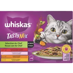 Whiskas 1+ Keuze Van De Chef In Saus Maaltijdzakjes Multipack - Kattenvoer - 12x85 g