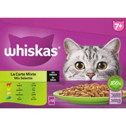 Whiskas 7+ Mix Selectie In Saus Maaltijdzakjes Multipack - Kattenvoer - 12x85 g