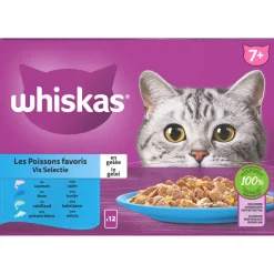 Whiskas 7+ Selectie In Gelei Maaltijdzakjes Multipack - Kattenvoer - Vis 12x85 g